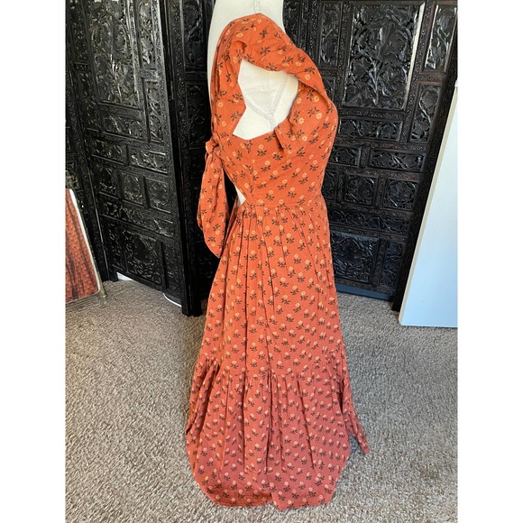 Madewell Rust Floral Midi Dress - Picture 6 of 12